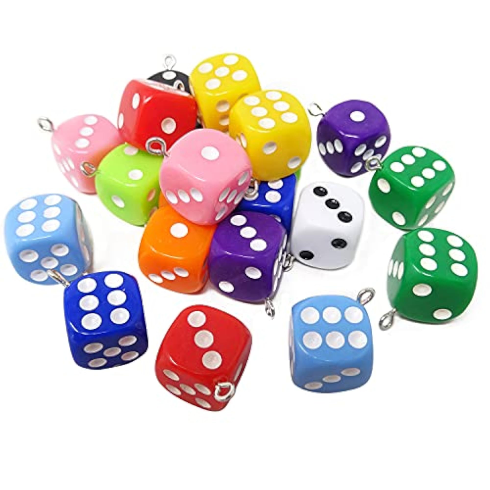22PCS Acrylic 3D Dice Charms for DIY Jewellery